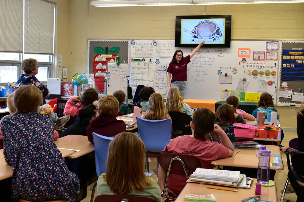 St. Paul's Lutheran School kids in a classroom.